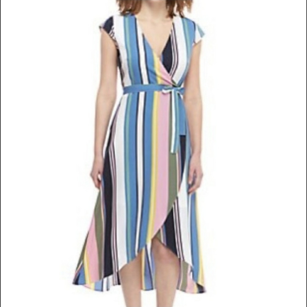 🎉Striped Hi-low Wrap Dress